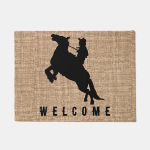 Elegant Modern Vintage Horse Welcome Doormat