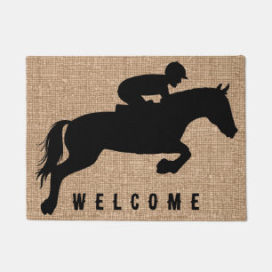 Elegant Modern Vintage  Horse Welcome Doormat