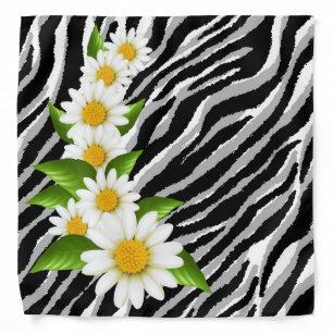Elegant Modern Vintage Tigar Flower Bandana