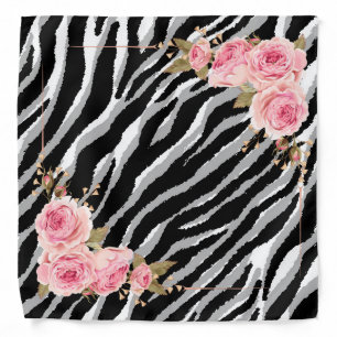 Elegant Modern Vintage Tigar Flower Bandana