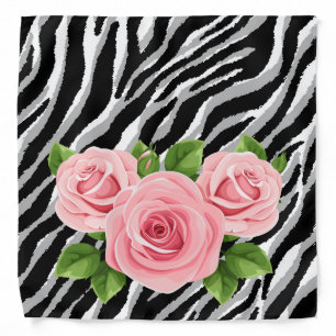 Elegant Modern Vintage Tigar Flower Bandana