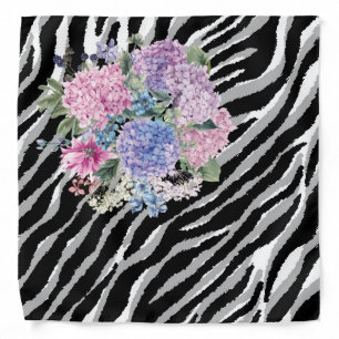 Elegant Modern Vintage Tigar Flower Bandana