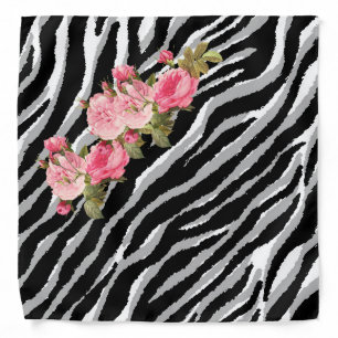 Elegant Modern Vintage Tigar Flower Bandana