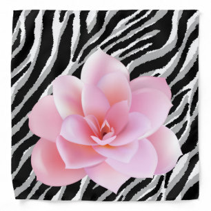 Elegant Modern Vintage Tigar Flower Bandana
