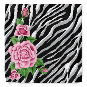Elegant Modern Vintage Tigar Flower Bandana