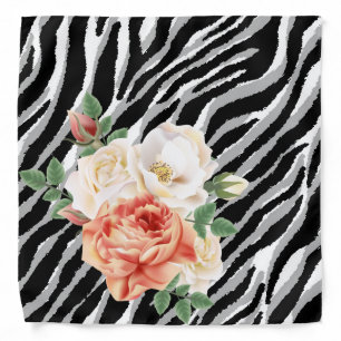 Elegant Modern Vintage Tigar Flower Bandana