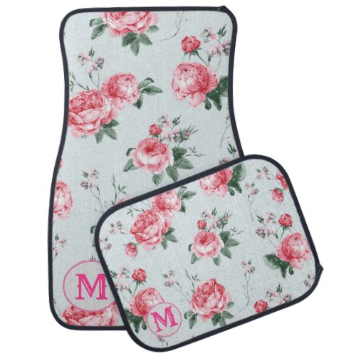 Elegant Modern Vintage Trendy Floral Car Floor Mat