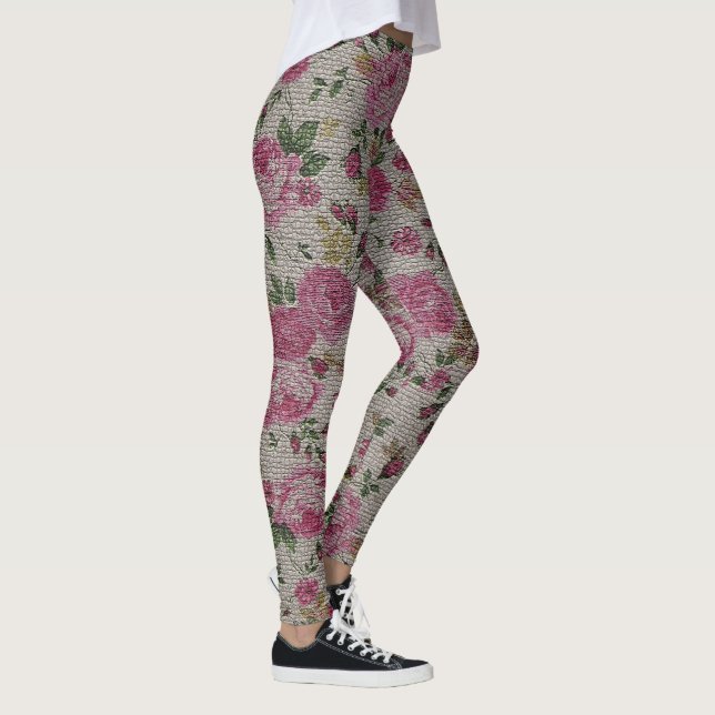 Elegant Modern Vintage Trendy Floral Leggings (Right)