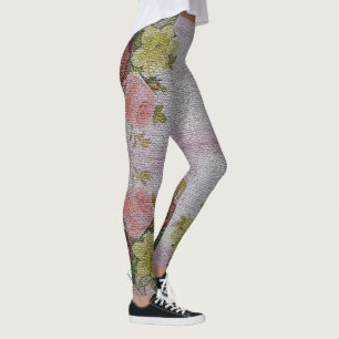 Elegant Modern Vintage Trendy Floral Leggings
