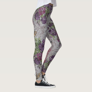 Elegant Modern Vintage Trendy Floral Leggings