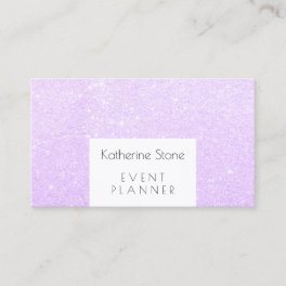 Elegant modern violet purple glitter event planner business card