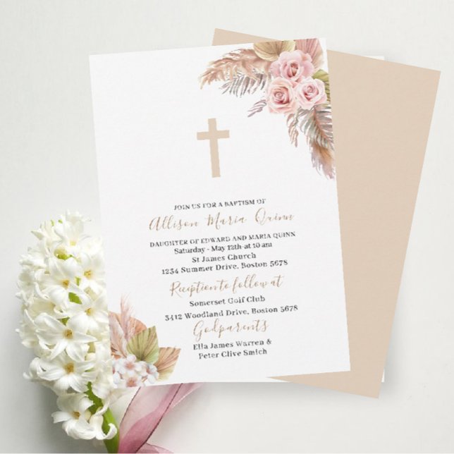 Elegant Modern Watercolor Baptism Invitation (Creator Uploaded)