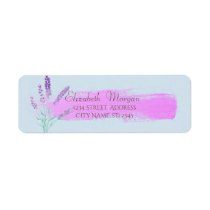 Elegant Modern Watercolor Brush Stroke,Lavander Label