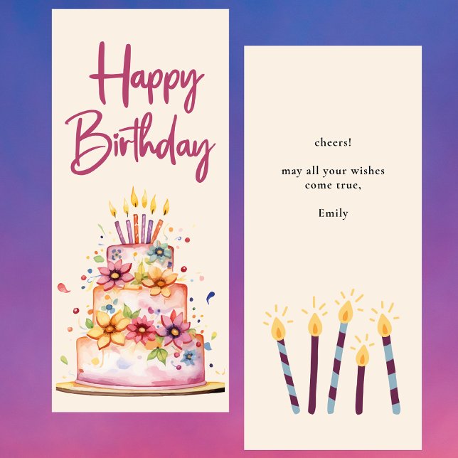 Elegant Modern Watercolor Colorful Birthday Card (Creator Uploaded)