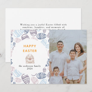 Elegant Modern Watercolor Eggs Happy Easter Photo Holiday Card