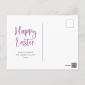 Elegant Modern Watercolor Floral Happy Easter Postcard (Back)