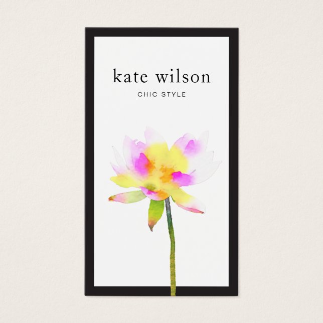 Elegant Modern Watercolor Lotus Flower (Front)