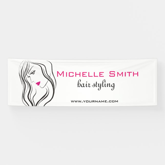 Elegant Modern Wavy Hair Lash Beauty Salon  Banner (Horizontal)