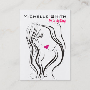 Elegant Modern Wavy Hair Lash Beauty Salon Business Card