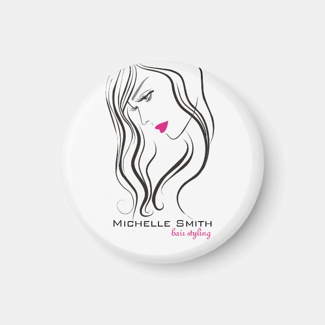 Elegant Modern Wavy Hair Lash Beauty Salon  Magnet (Front)