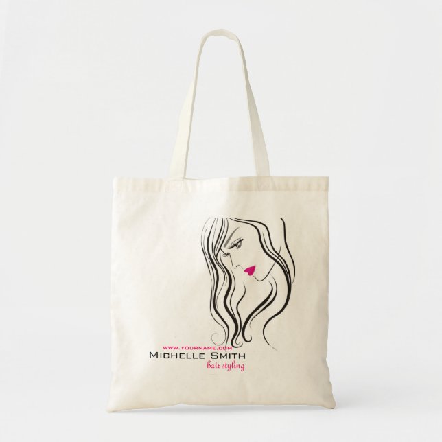 Elegant Modern Wavy Hair Lash Beauty Salon  Tote Bag (Front)