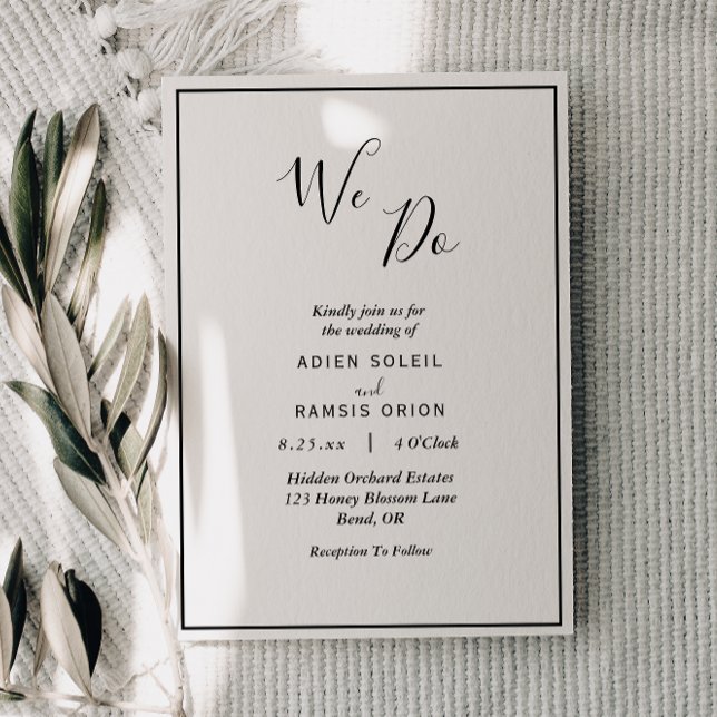 Elegant Modern We Do Wedding Invitation (Creator Uploaded)