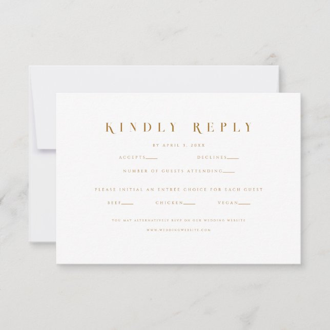 Elegant Modern Website Wedding RSVP Card (Front)