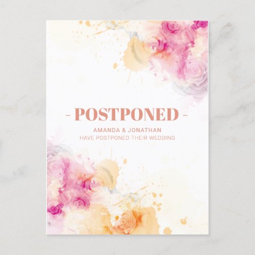 Elegant Modern Wedding Announcement Postponement