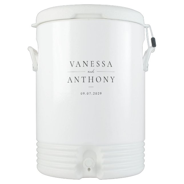 Elegant Modern Wedding Beverage Cooler (Front)