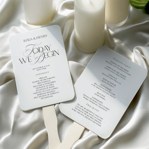 Elegant Modern Wedding Ceremony Program  Hand Fan