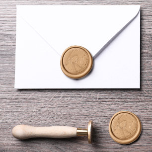 Elegant Modern Wedding Couple Monogram Wax Seal Stamp