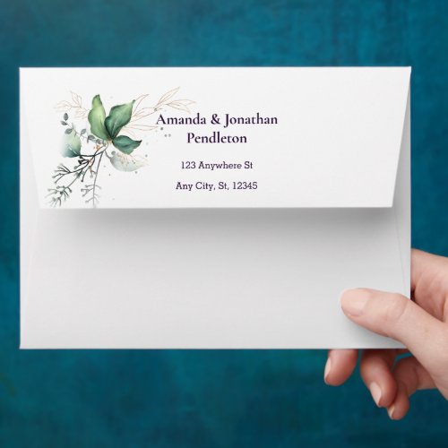 Elegant Modern Wedding Envelope Pre_addressed