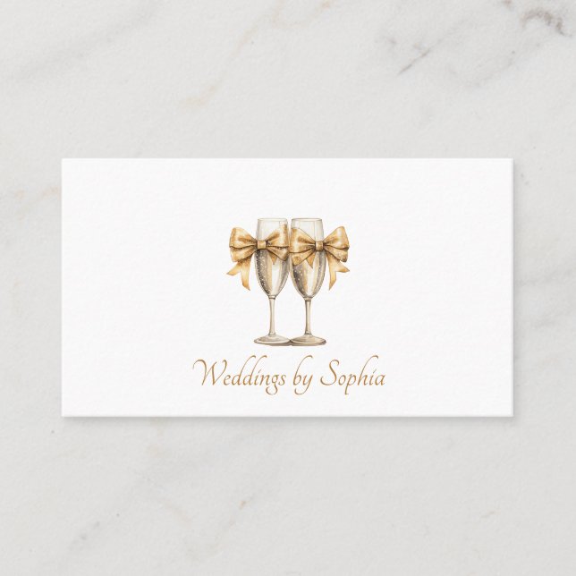 Elegant Modern Wedding Event Planner Business Card (Front)