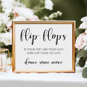 Elegant Modern Wedding Flip Flop Dancing Feet Poster
