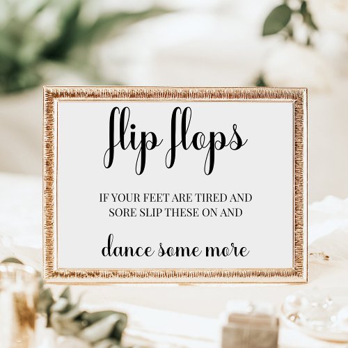 Elegant Modern Wedding Flip Flop Dancing Feet Poster