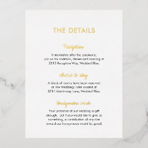 Elegant Modern Wedding Foil Enclosure Card