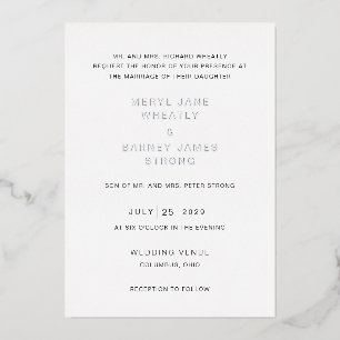 Elegant Modern Wedding Foil Invitation