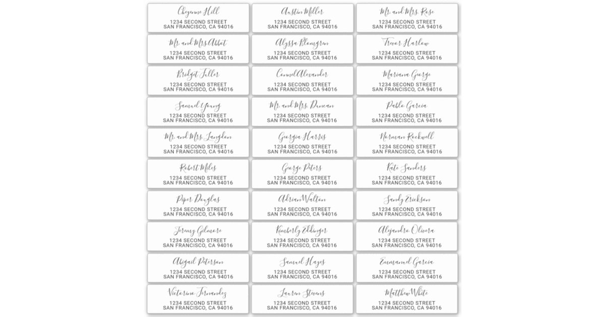 Elegant Modern Wedding Guest Address Labels | Zazzle