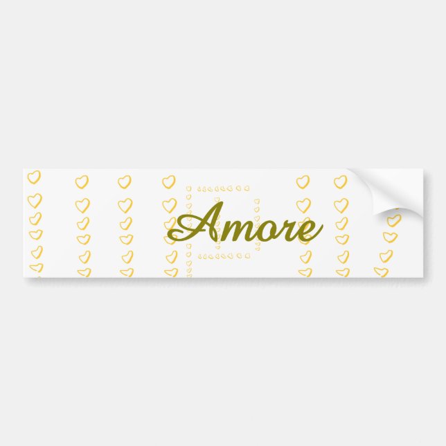 Elegant Modern Wedding Heart Scroll  Bumper Sticker (Front)