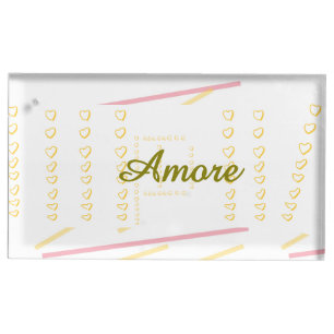 Elegant Modern Wedding Heart Scroll  Place Card Holder