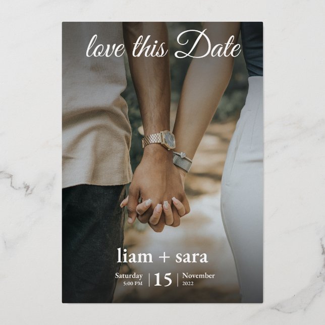 Elegant Modern Wedding Invitation – Double-Sided C Foil Invitation (Front)