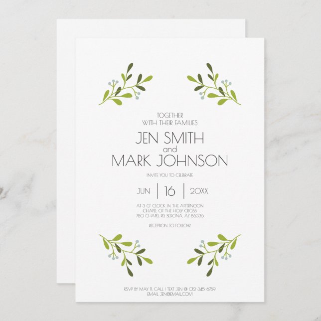Elegant Modern Wedding Invitation. Invitation (Front/Back)