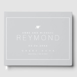 Elegant Modern Wedding light-grey Guest Book