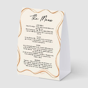 Elegant Modern Wedding Menu Paper Table Tent