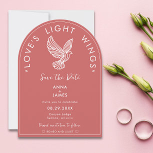 Elegant Modern Wedding Minimalist Rose Pink Quote Invitation