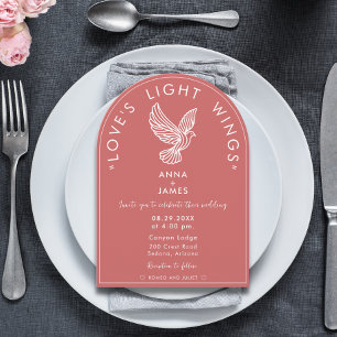 Elegant Modern Wedding Minimalist Rose Pink Quote Invitation