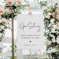 Elegant & Modern Wedding Open Seating Sign