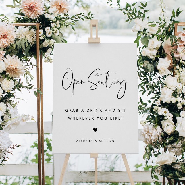 Elegant & Modern Wedding Open Seating Sign (Creator Uploaded)