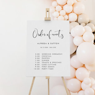 Elegant & Modern wedding Order of events Sign