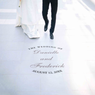 Elegant modern wedding party floor decal 